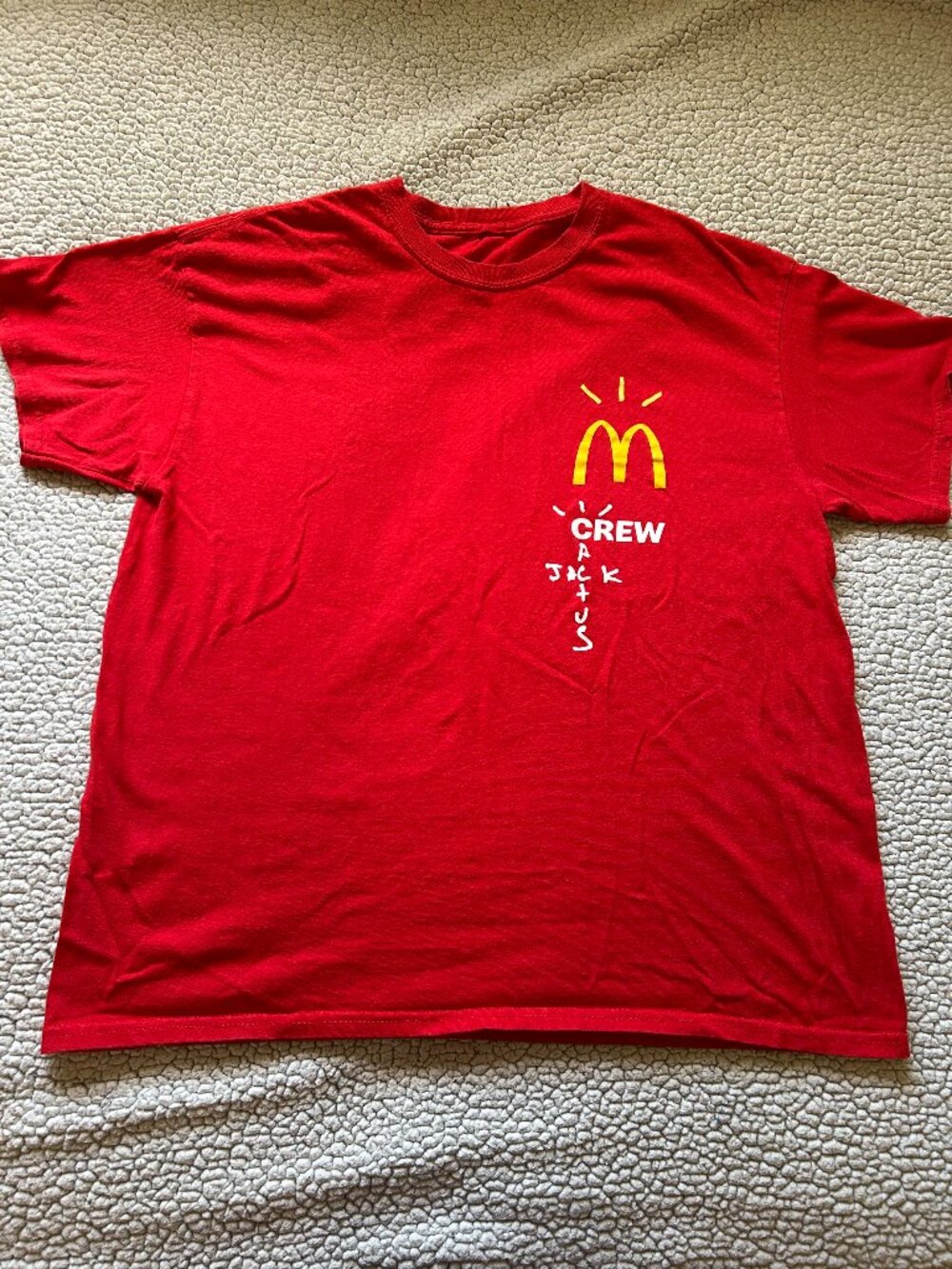 McDonalds x Travis Scott -- red 'Jack Cactus Crew' t shirt